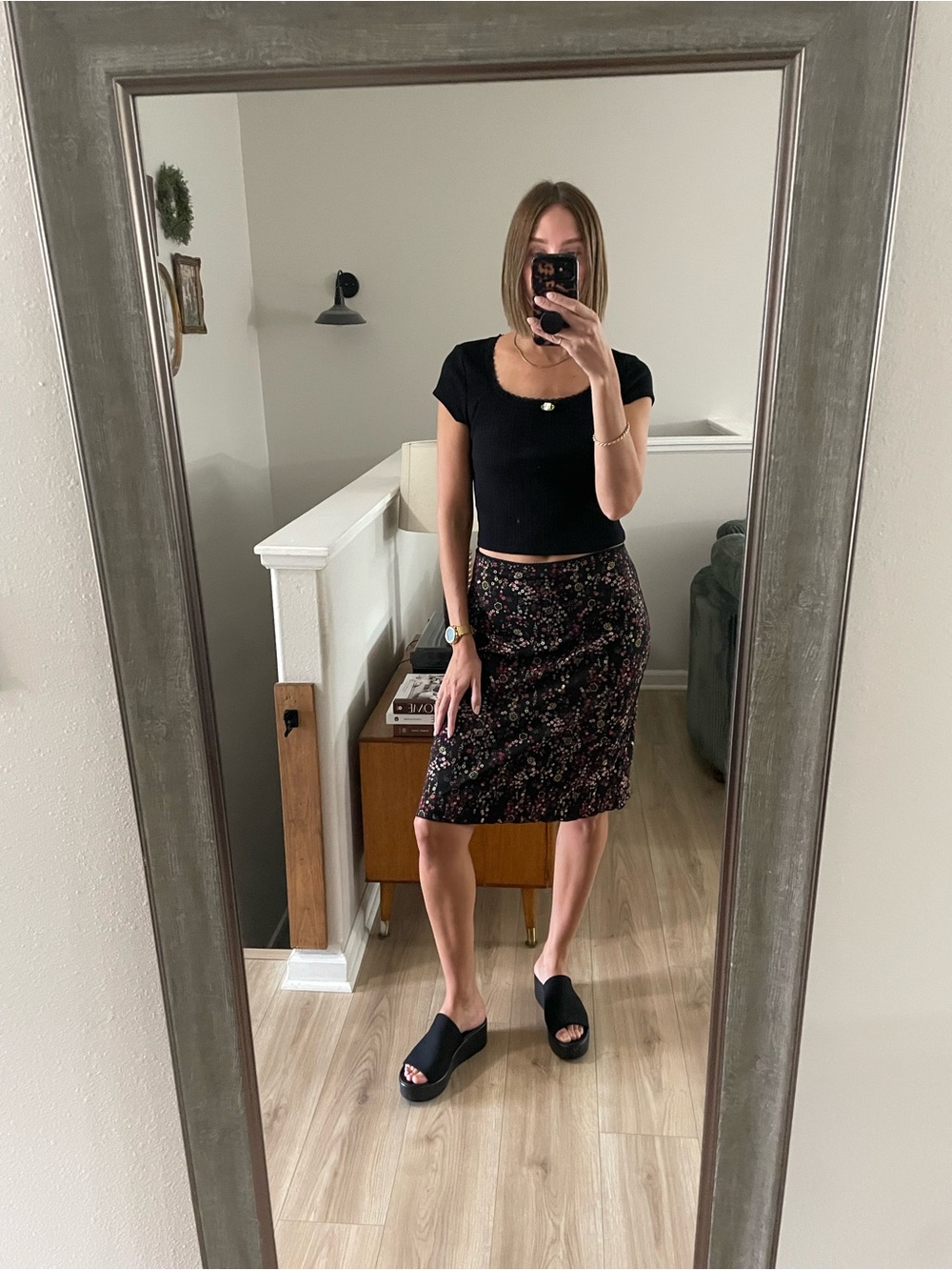Y2K Outfit- Floral Skirt and Crop top